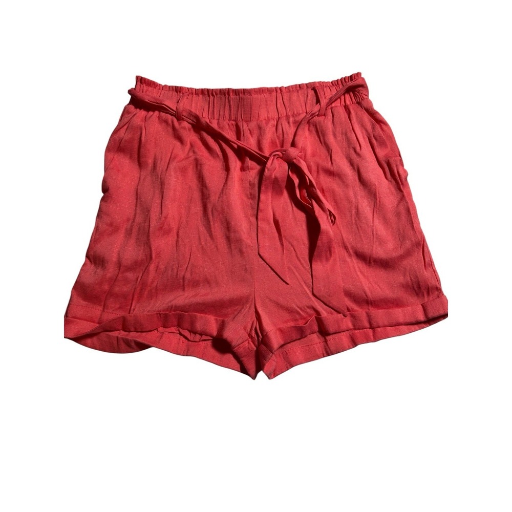 Mi Ami - Francesca's Coral Pink High Waisted Tie Waist Shorts Small Summer Beach
